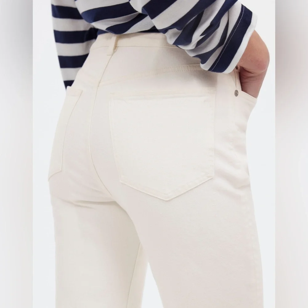 💜 NWT Madewell Tile White The Petite '90s Straight Jean Size 29P - Picture 5 of 11